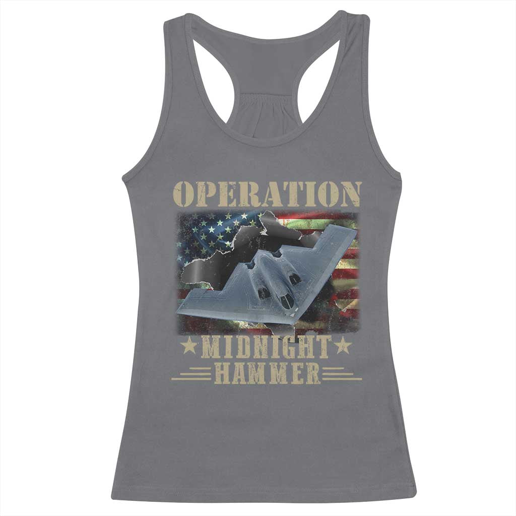 Operation Midnight Hammer Racerback Tank Top Bomber Jet American Flag TS11 Charcoal Print Your Wear
