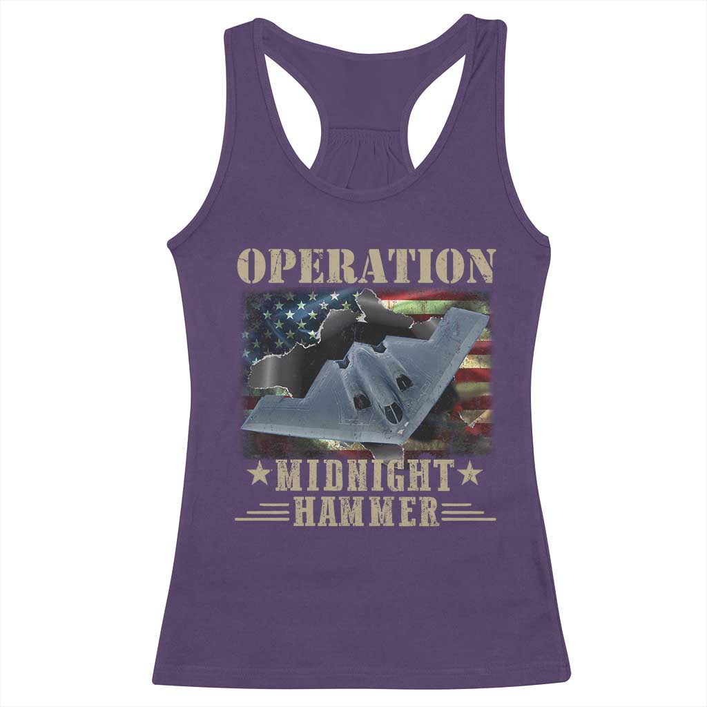 Operation Midnight Hammer Racerback Tank Top Bomber Jet American Flag TS11 Purple Print Your Wear