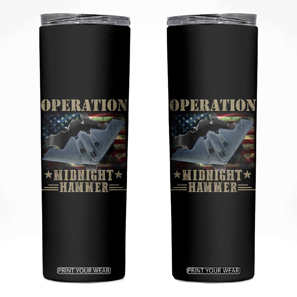 Operation Midnight Hammer Skinny Tumbler Bomber Jet American Flag TS11 Black Print Your Wear