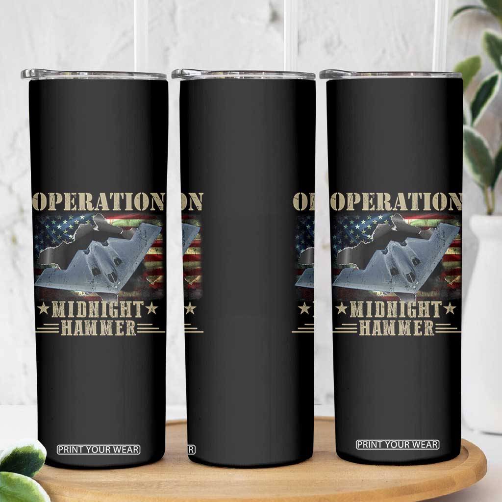 Operation Midnight Hammer Skinny Tumbler Bomber Jet American Flag TS11 Print Your Wear