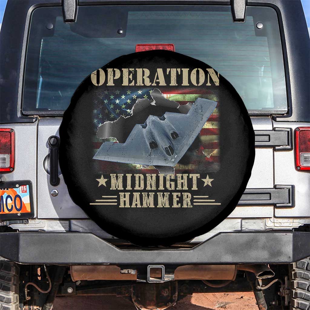 Operation Midnight Hammer Spare Tire Cover Bomber Jet American Flag TS11 No hole Black Print Your Wear
