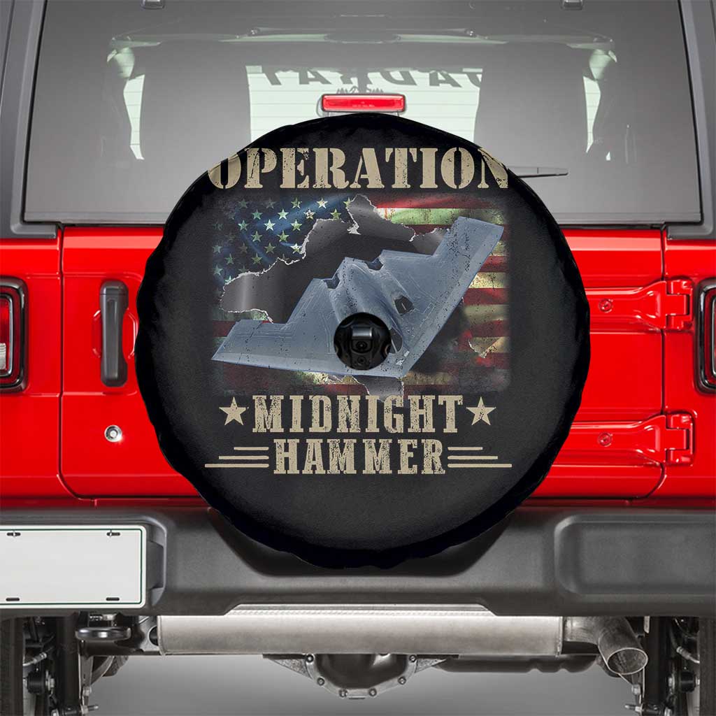 Operation Midnight Hammer Spare Tire Cover Bomber Jet American Flag TS11 Black Print Your Wear