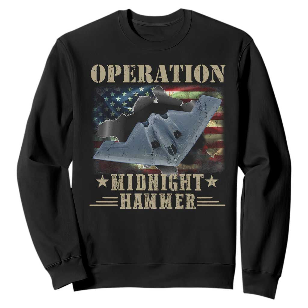 Operation Midnight Hammer Sweatshirt Bomber Jet American Flag TS11 Black Print Your Wear