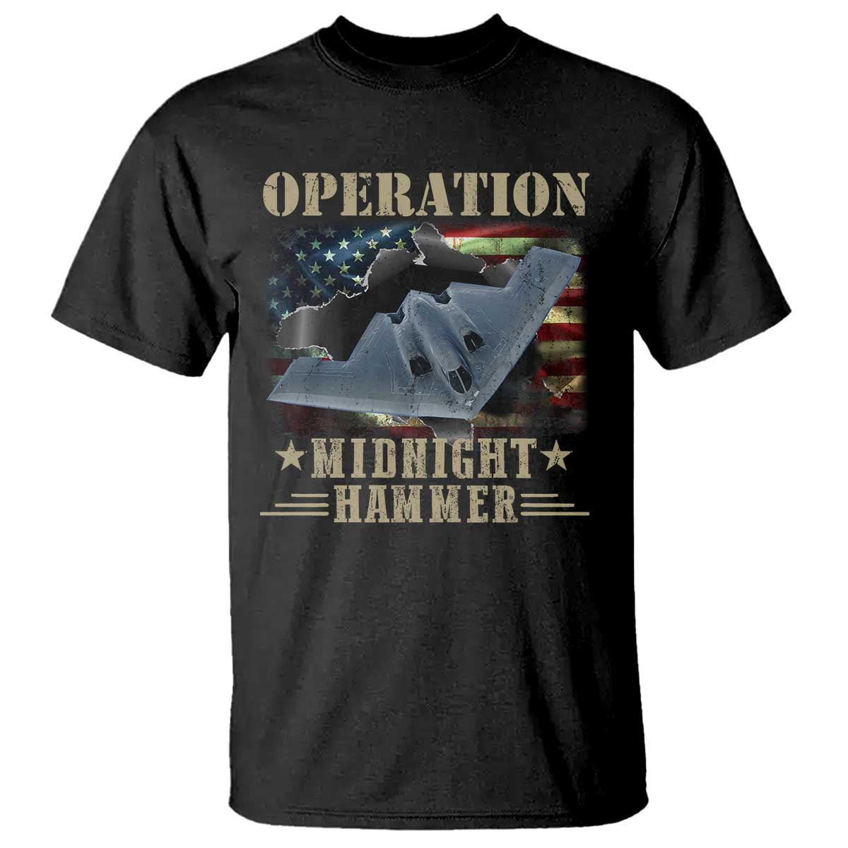 Operation Midnight Hammer T Shirt Bomber Jet American Flag TS11 Black Print Your Wear