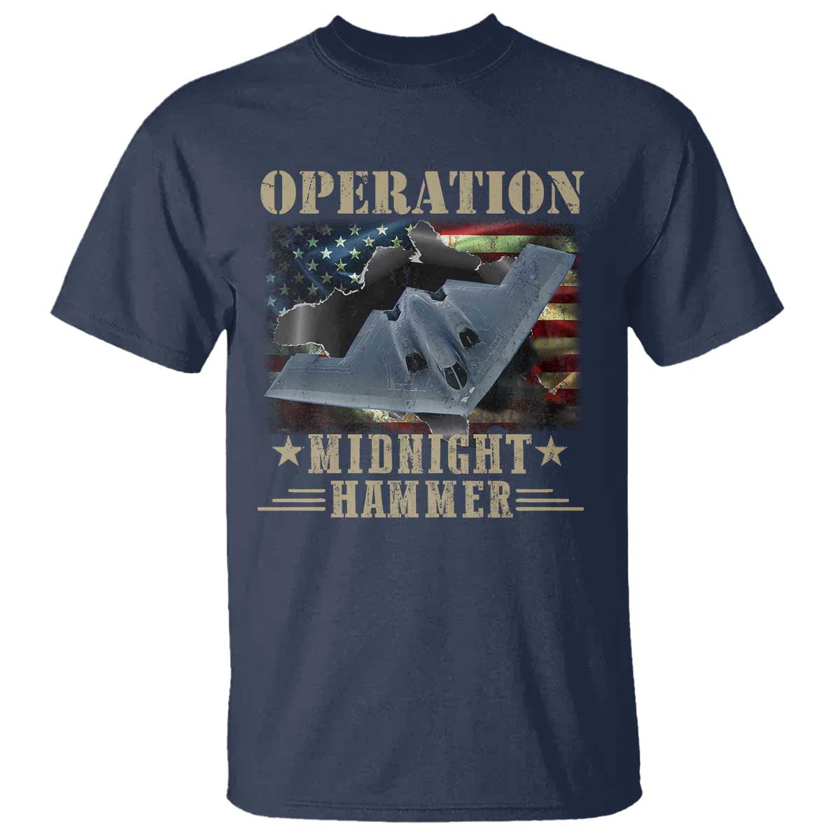 Operation Midnight Hammer T Shirt Bomber Jet American Flag TS11 Navy Print Your Wear