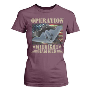 Operation Midnight Hammer T Shirt For Women Bomber Jet American Flag TS11 Maroon Print Your Wear