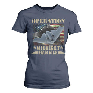 Operation Midnight Hammer T Shirt For Women Bomber Jet American Flag TS11 Navy Print Your Wear