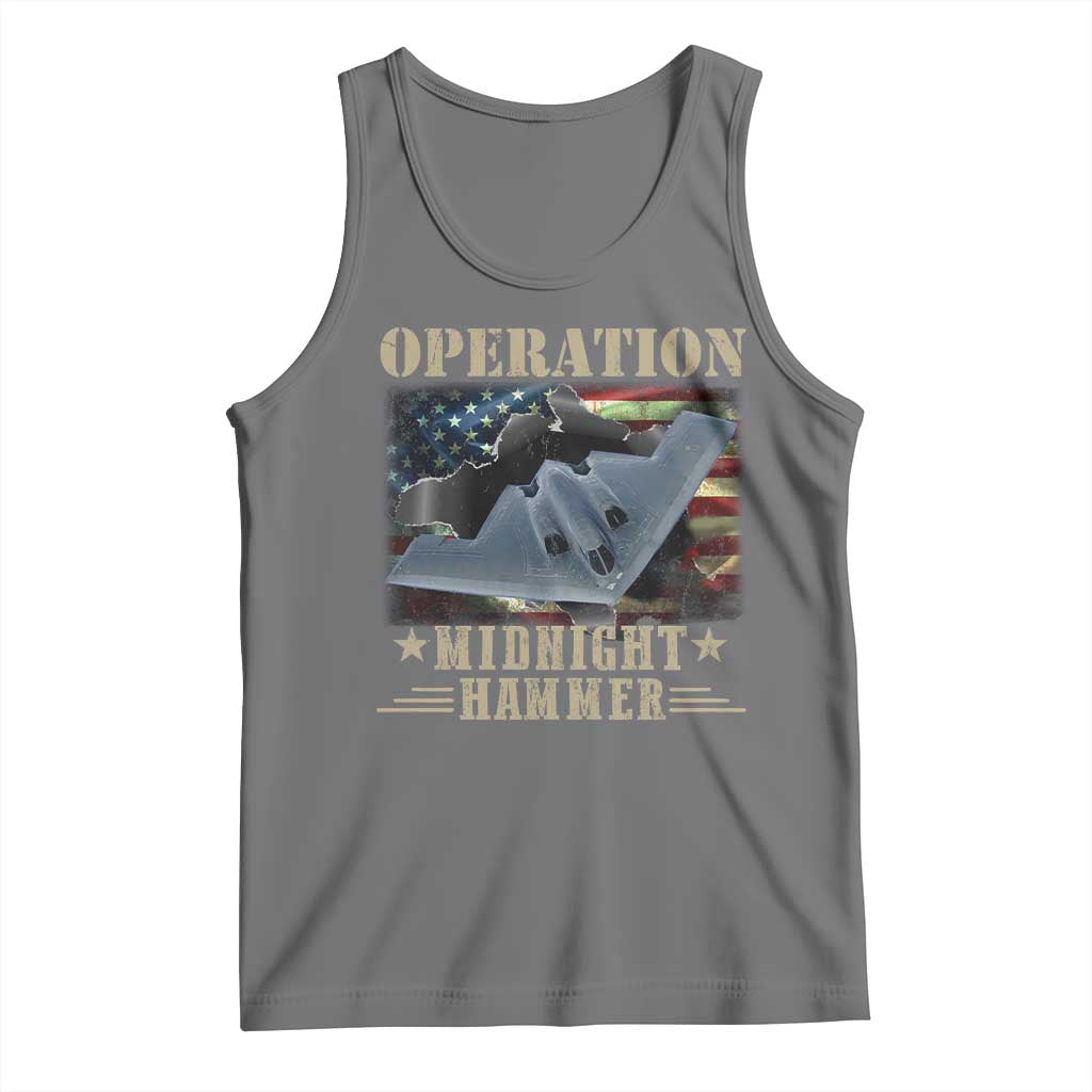 Operation Midnight Hammer Tank Top Bomber Jet American Flag TS11 Black Heather Print Your Wear