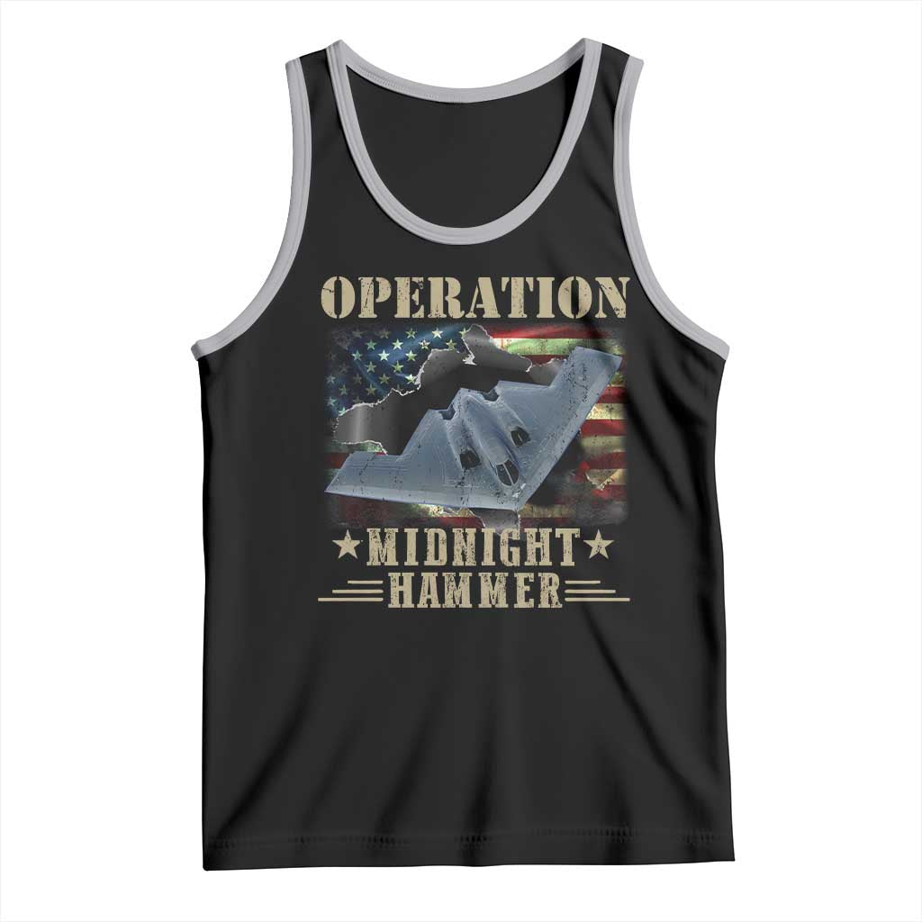 Operation Midnight Hammer Tank Top Bomber Jet American Flag TS11 Black Athletic Heather Print Your Wear