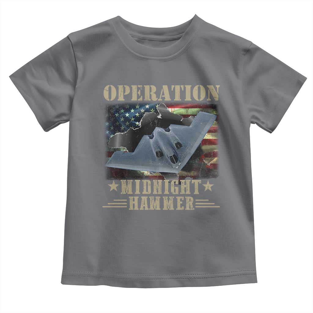 Operation Midnight Hammer Toddler T Shirt Bomber Jet American Flag TS11 Charcoal Print Your Wear