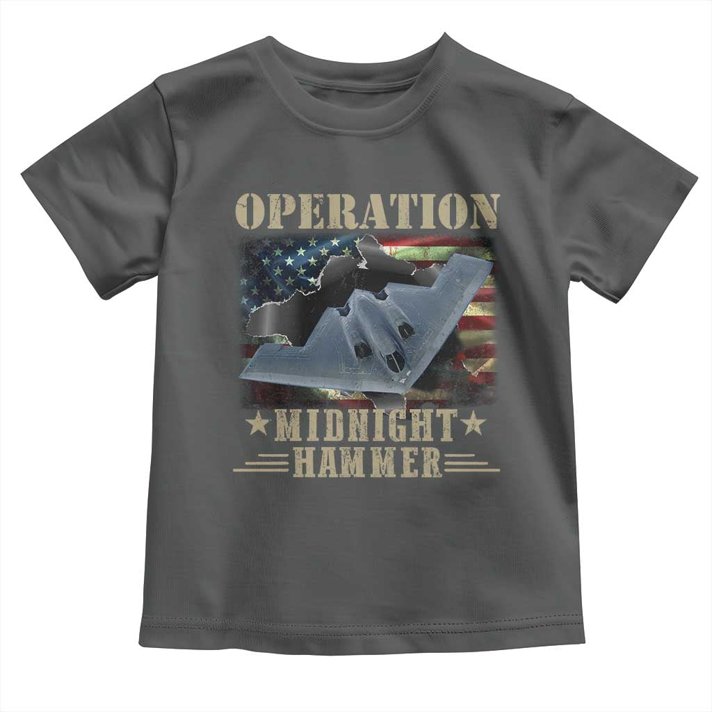 Operation Midnight Hammer Toddler T Shirt Bomber Jet American Flag TS11 Dark Heather Print Your Wear