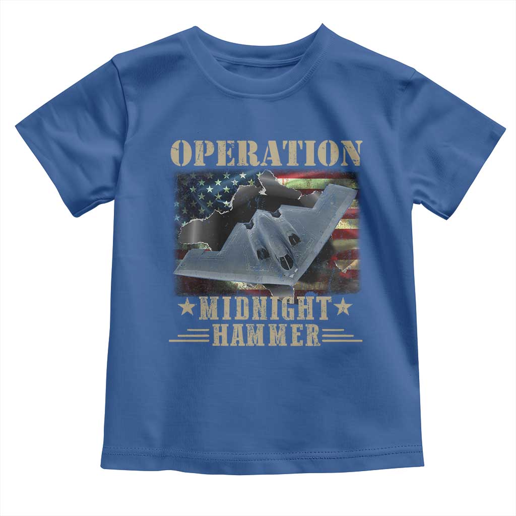 Operation Midnight Hammer Toddler T Shirt Bomber Jet American Flag TS11 Royal Blue Print Your Wear
