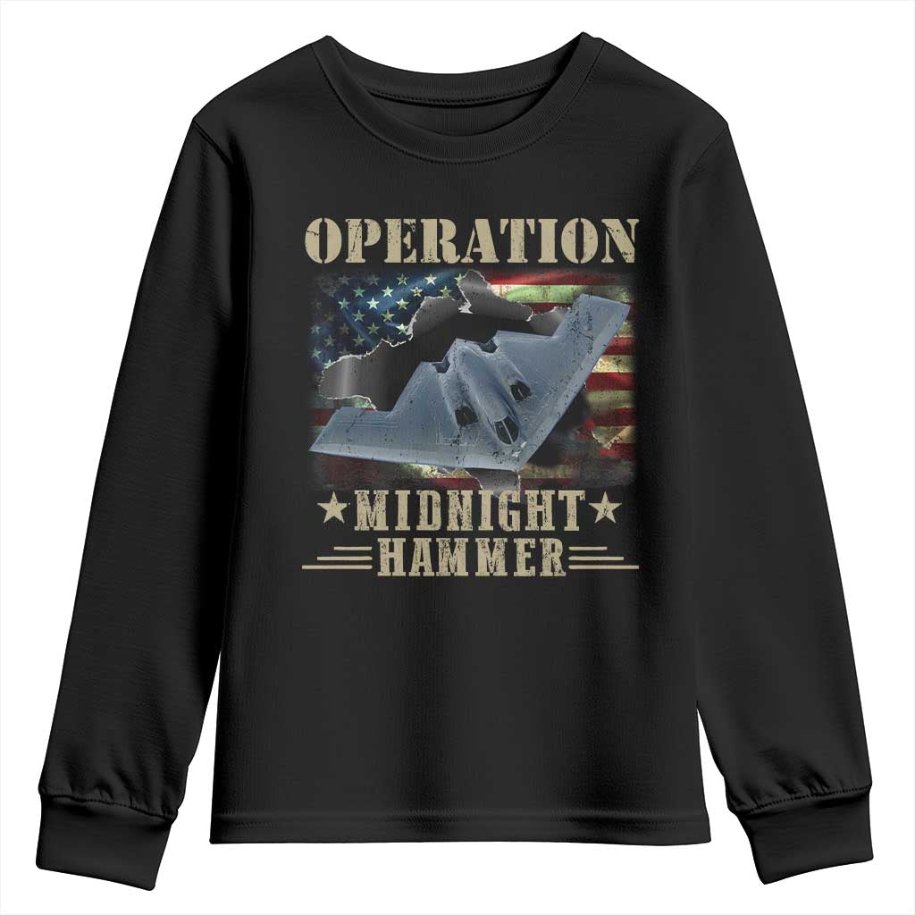 Operation Midnight Hammer Youth Sweatshirt Bomber Jet American Flag TS11 Black Print Your Wear