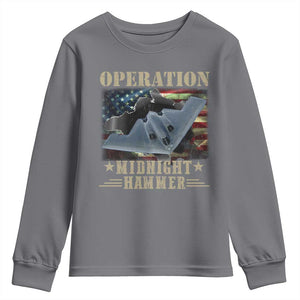 Operation Midnight Hammer Youth Sweatshirt Bomber Jet American Flag TS11 Charcoal Print Your Wear
