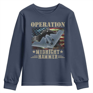Operation Midnight Hammer Youth Sweatshirt Bomber Jet American Flag TS11 Navy Print Your Wear