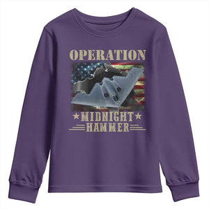 Operation Midnight Hammer Youth Sweatshirt Bomber Jet American Flag TS11 Purple Print Your Wear