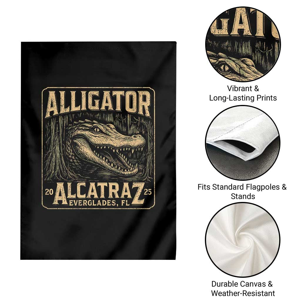 Funny Alligator Alcatraz Garden Flag Florida Everglades Alligatraz Meme 2025 TS11 Print Your Wear