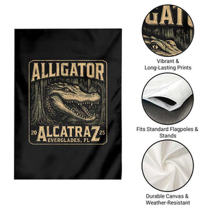 Funny Alligator Alcatraz Garden Flag Florida Everglades Alligatraz Meme 2025 TS11 Print Your Wear