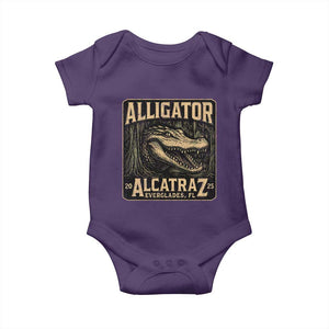 Funny Alligator Alcatraz Baby Onesie Florida Everglades Alligatraz Meme 2025 TS11 Purple Print Your Wear