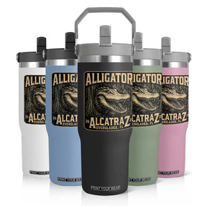 Funny Alligator Alcatraz Flip Straw Tumbler Florida Everglades Alligatraz Meme 2025 TS11 Print Your Wear
