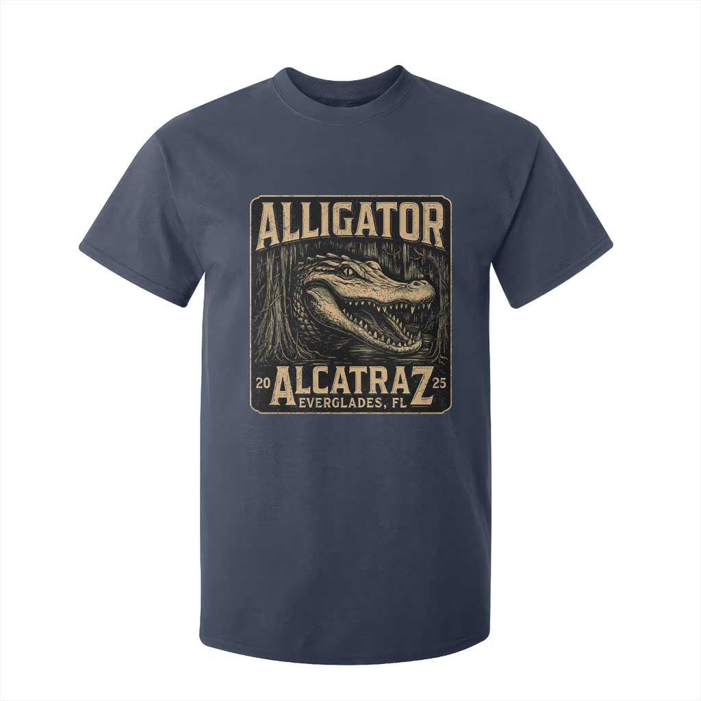Funny Alligator Alcatraz T Shirt For Kid Florida Everglades Alligatraz Meme 2025 TS11 Navy Print Your Wear