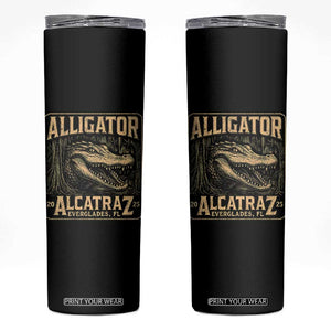 Funny Alligator Alcatraz Skinny Tumbler Florida Everglades Alligatraz Meme 2025 TS11 Black Print Your Wear