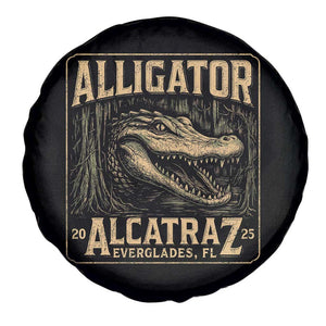 Funny Alligator Alcatraz Spare Tire Cover Florida Everglades Alligatraz Meme 2025 TS11 Print Your Wear