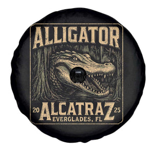 Funny Alligator Alcatraz Spare Tire Cover Florida Everglades Alligatraz Meme 2025 TS11 Print Your Wear