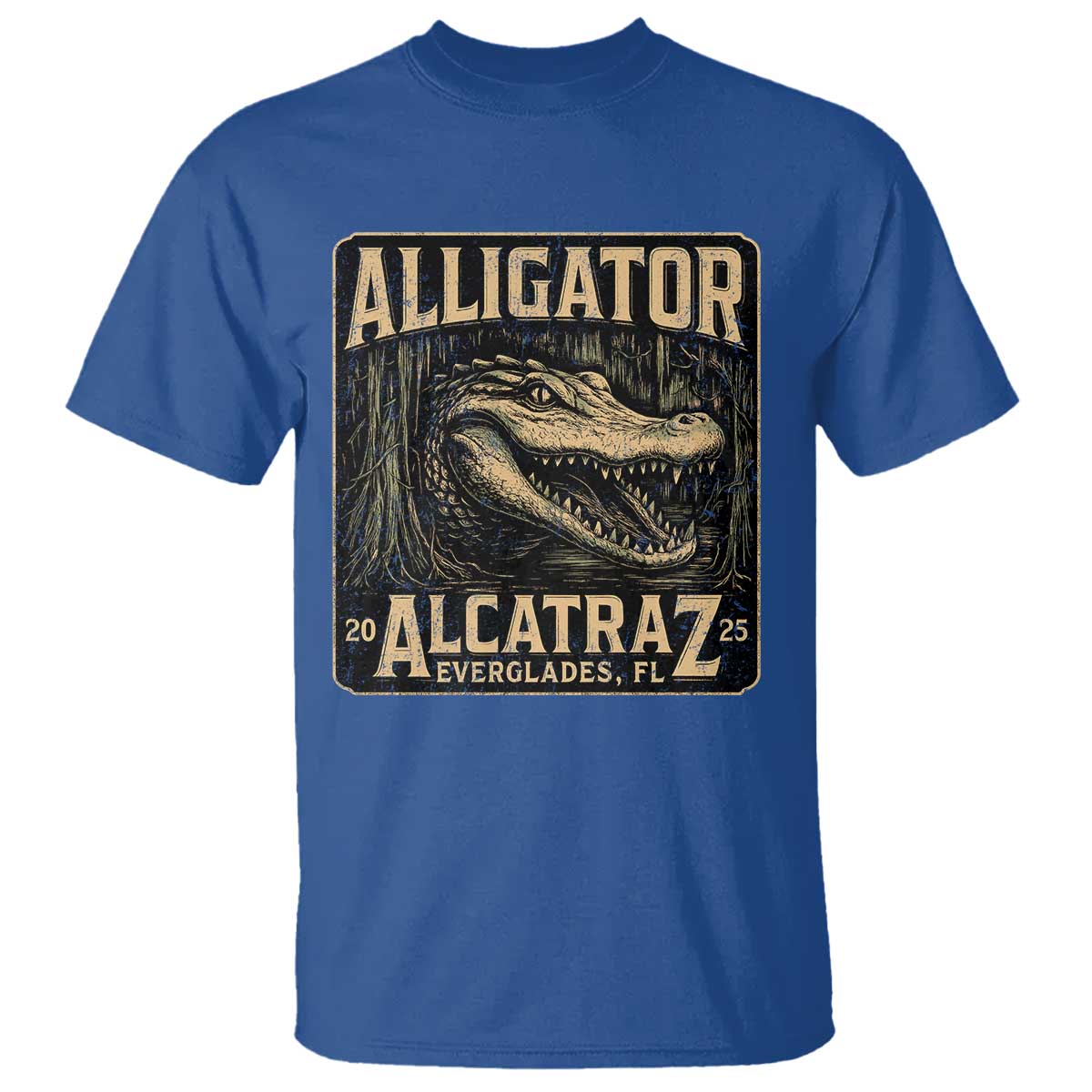 Funny Alligator Alcatraz T Shirt Florida Everglades Alligatraz Meme 2025 TS11 Royal Blue Print Your Wear
