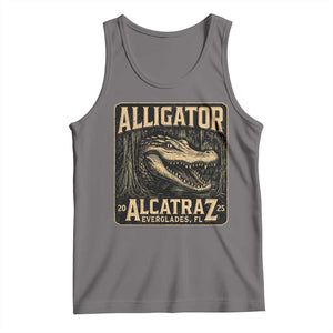 Funny Alligator Alcatraz Tank Top Florida Everglades Alligatraz Meme 2025 TS11 Deep Heather Print Your Wear