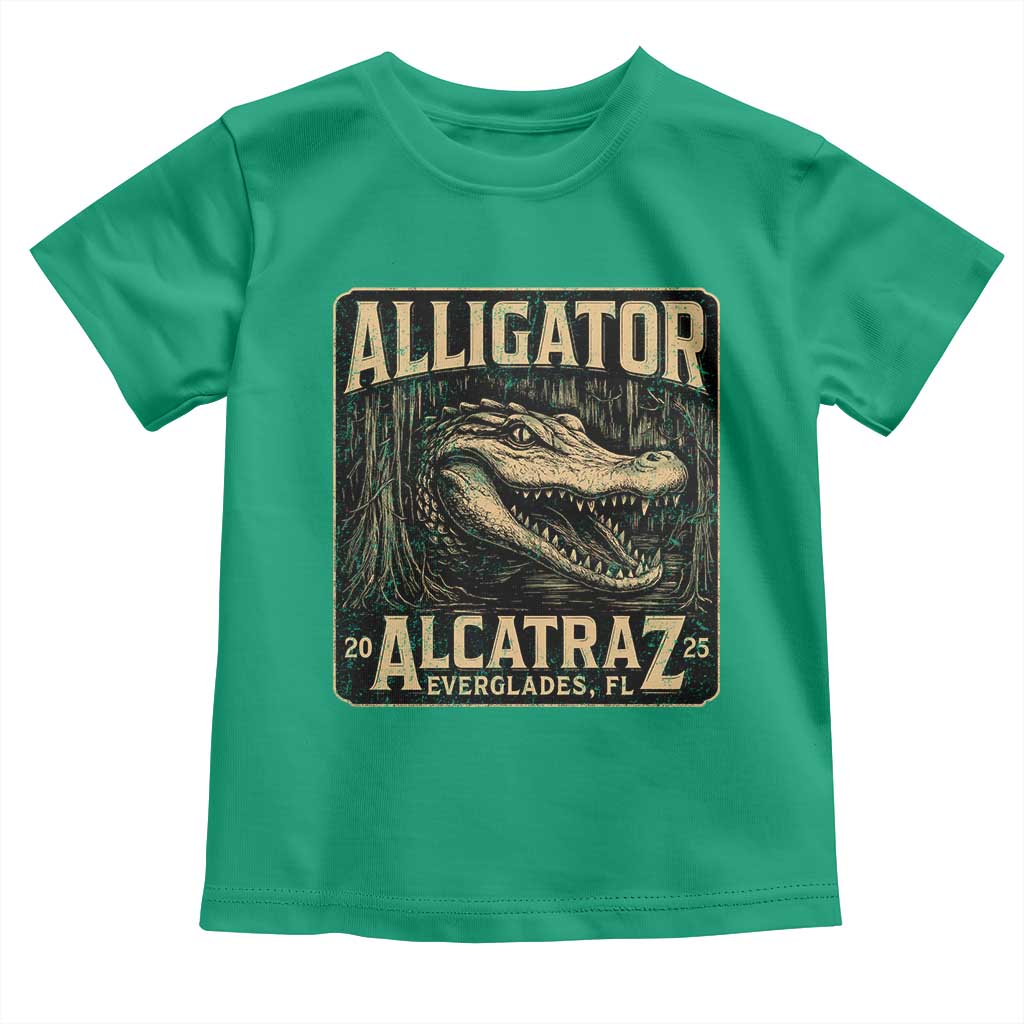 Funny Alligator Alcatraz Toddler T Shirt Florida Everglades Alligatraz Meme 2025 TS11 Irish Green Print Your Wear
