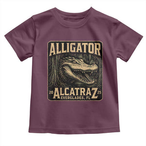 Funny Alligator Alcatraz Toddler T Shirt Florida Everglades Alligatraz Meme 2025 TS11 Maroon Print Your Wear