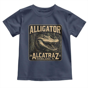 Funny Alligator Alcatraz Toddler T Shirt Florida Everglades Alligatraz Meme 2025 TS11 Navy Print Your Wear