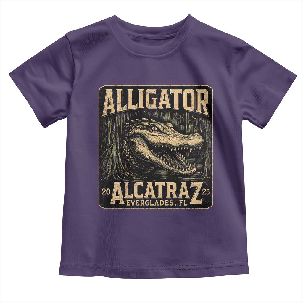Funny Alligator Alcatraz Toddler T Shirt Florida Everglades Alligatraz Meme 2025 TS11 Purple Print Your Wear