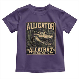 Funny Alligator Alcatraz Toddler T Shirt Florida Everglades Alligatraz Meme 2025 TS11 Purple Print Your Wear