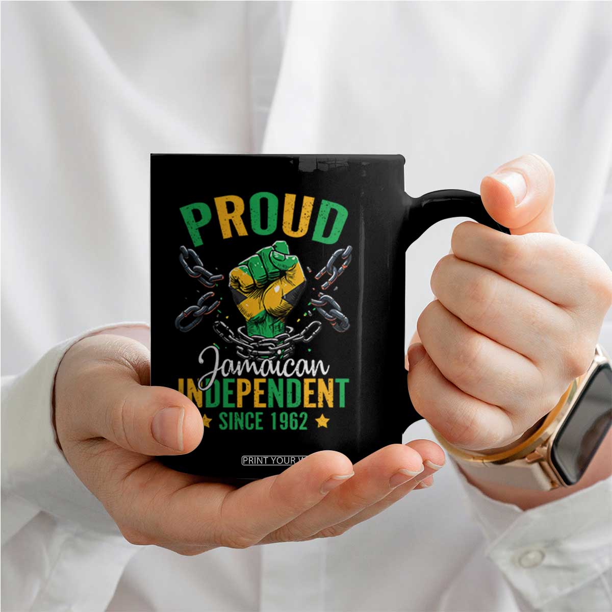 Jamaica Independence Day Coffee Mug Proud Jamaican Hand Fist Break The Chain TS11 Print Your Wear