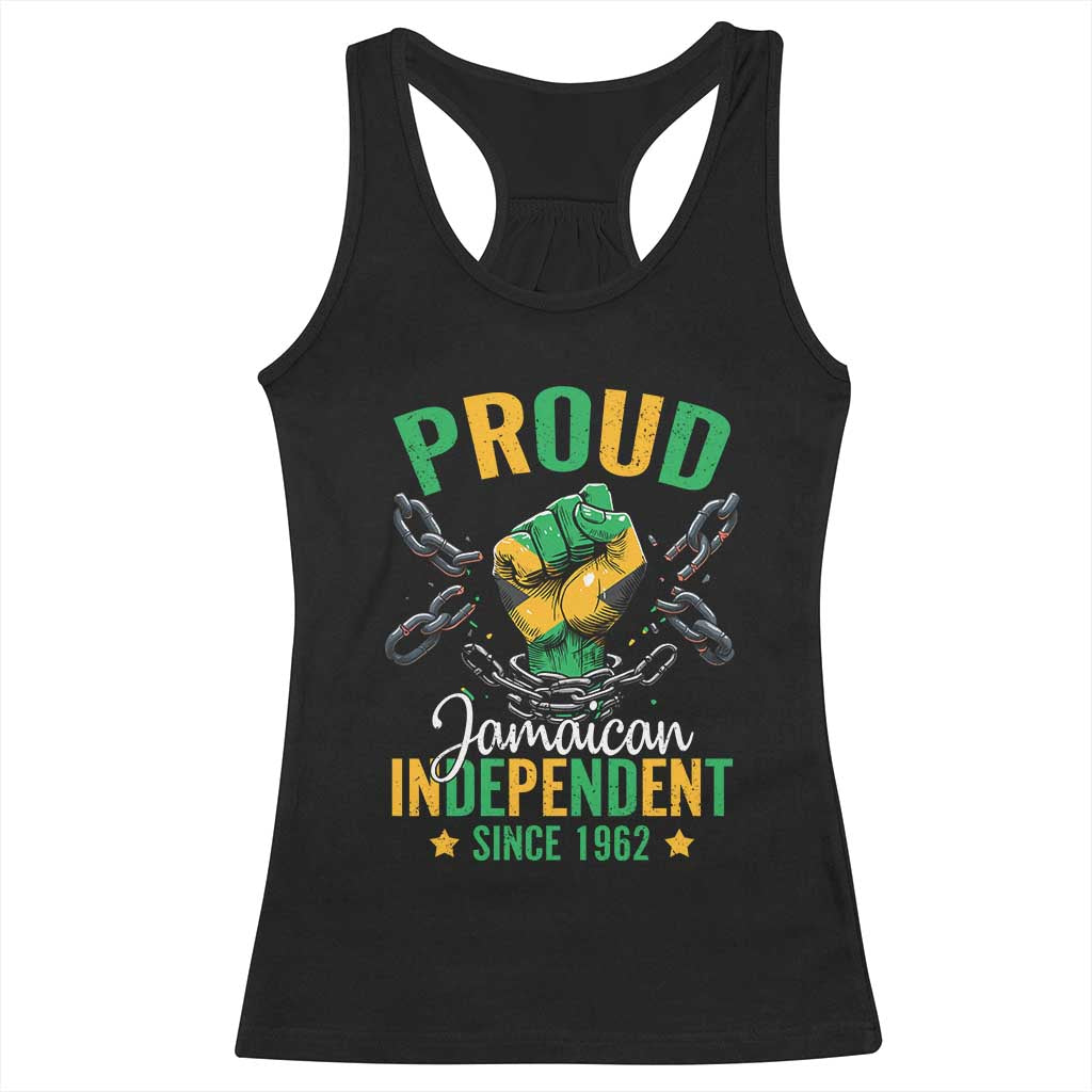 Jamaica Independence Day Racerback Tank Top Proud Jamaican Hand Fist Break The Chain TS11 Black Print Your Wear