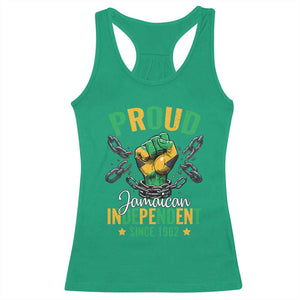 Jamaica Independence Day Racerback Tank Top Proud Jamaican Hand Fist Break The Chain TS11 Irish Green Print Your Wear