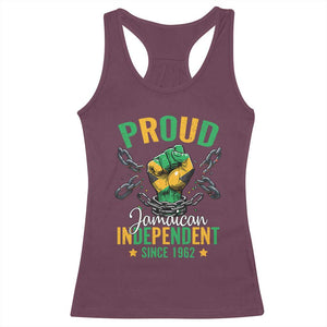 Jamaica Independence Day Racerback Tank Top Proud Jamaican Hand Fist Break The Chain TS11 Maroon Print Your Wear