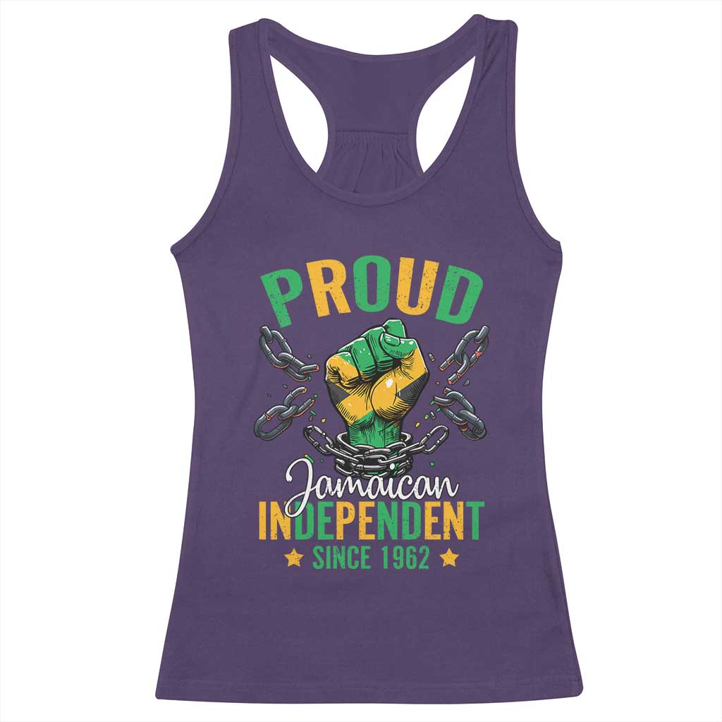 Jamaica Independence Day Racerback Tank Top Proud Jamaican Hand Fist Break The Chain TS11 Purple Print Your Wear