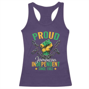 Jamaica Independence Day Racerback Tank Top Proud Jamaican Hand Fist Break The Chain TS11 Purple Print Your Wear