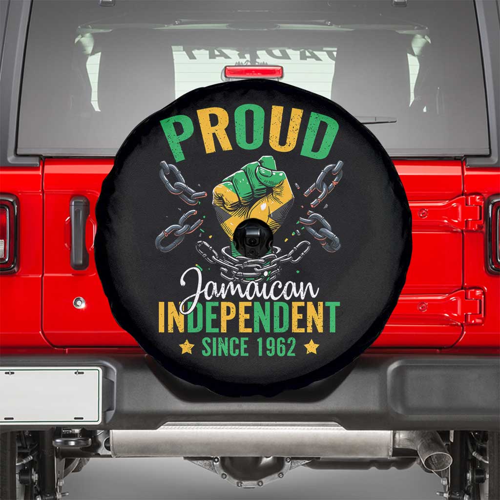 Jamaica Independence Day Spare Tire Cover Proud Jamaican Hand Fist Break The Chain TS11 Black Print Your Wear