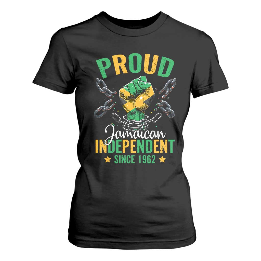 Jamaica Independence Day T Shirt For Women Proud Jamaican Hand Fist Break The Chain TS11 Black Print Your Wear