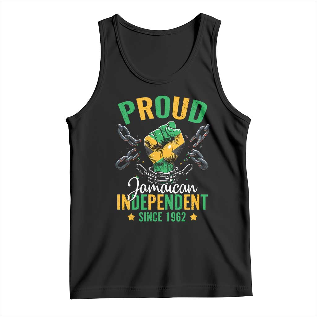 Jamaica Independence Day Tank Top Proud Jamaican Hand Fist Break The Chain TS11 Black Print Your Wear