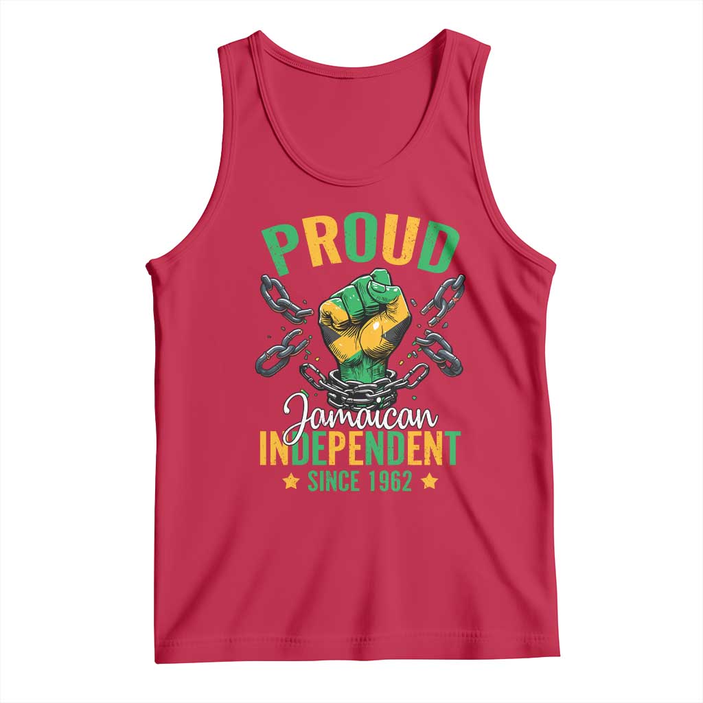 Jamaica Independence Day Tank Top Proud Jamaican Hand Fist Break The Chain TS11 Red Print Your Wear