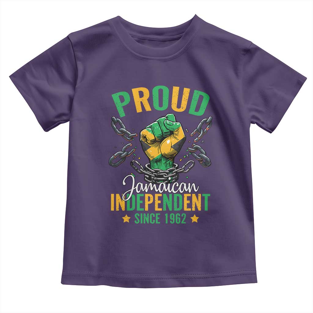 Jamaica Independence Day Toddler T Shirt Proud Jamaican Hand Fist Break The Chain TS11 Purple Print Your Wear