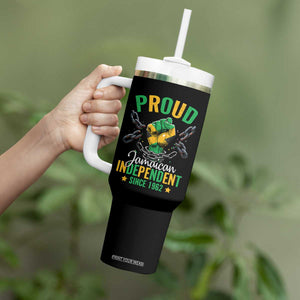 Jamaica Independence Day Tumbler With Handle Proud Jamaican Hand Fist Break The Chain TS11 Print Your Wear