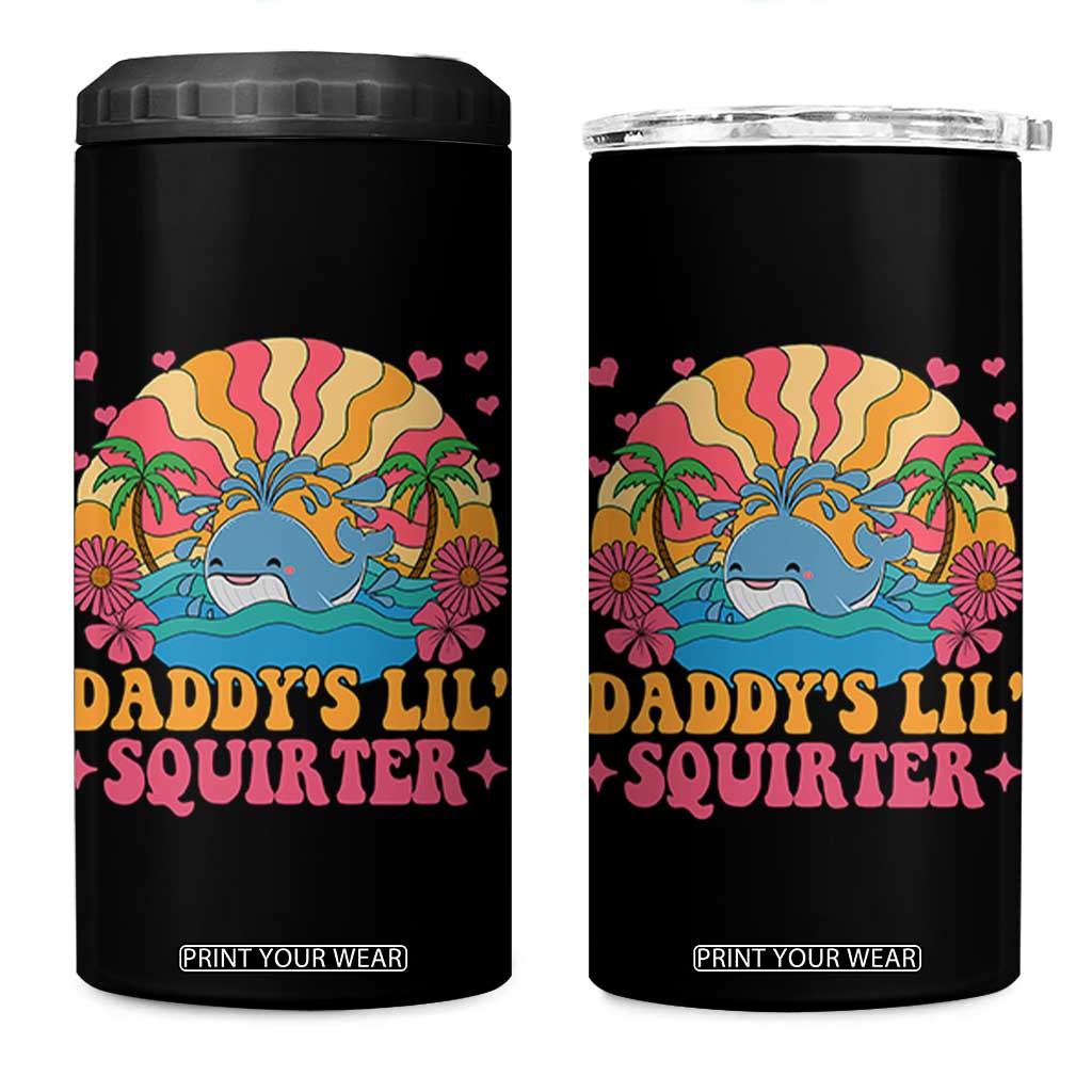 Funny Daddys Lil Squirter 4 in 1 Can Cooler Tumbler Inappropriate Adult Humor Squirting Whale TS11 One Size: 16 oz Black Print Your Wear