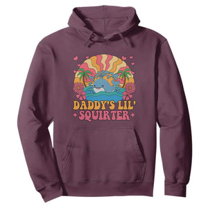 Funny Daddys Lil Squirter Hoodie Inappropriate Adult Humor Squirting Whale TS11 Maroon Print Your Wear