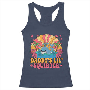 Funny Daddys Lil Squirter Racerback Tank Top Inappropriate Adult Humor Squirting Whale TS11 Navy Print Your Wear